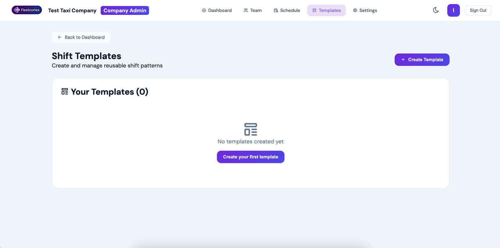 Shift Templates